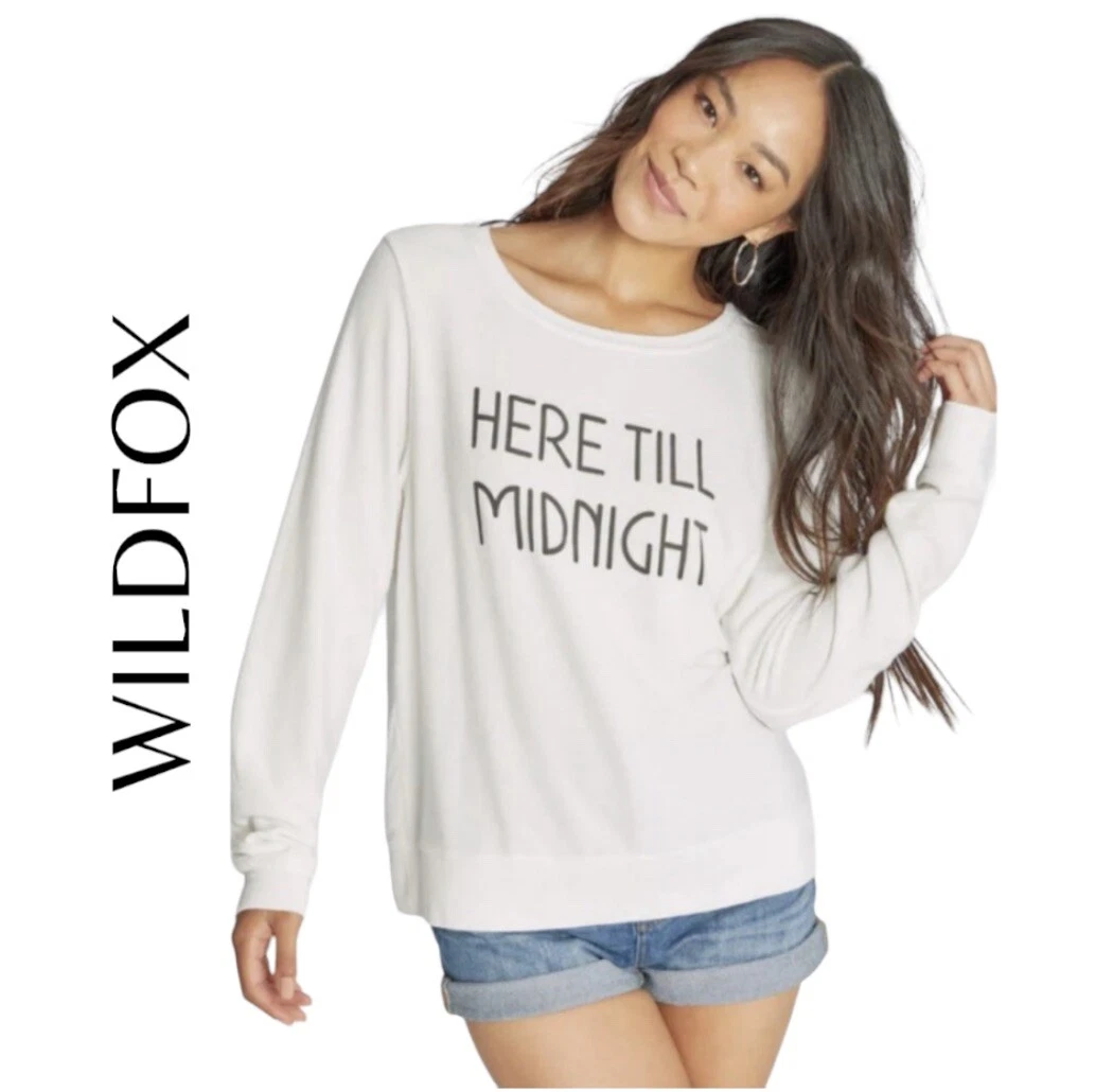 NWT Wildfox u0026#034;Here Till Midnightu0026#034; Baggy Beach Jumper Sweatshirt  Size Medium | eBay