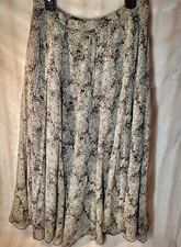 Jones New York Skirt Animal Print Pleats Zip Lined Brown Size 10