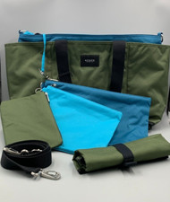 Pottery Barn Kids State Wellington Diaper Bag w/ Pouches and Strap Olive 9965C