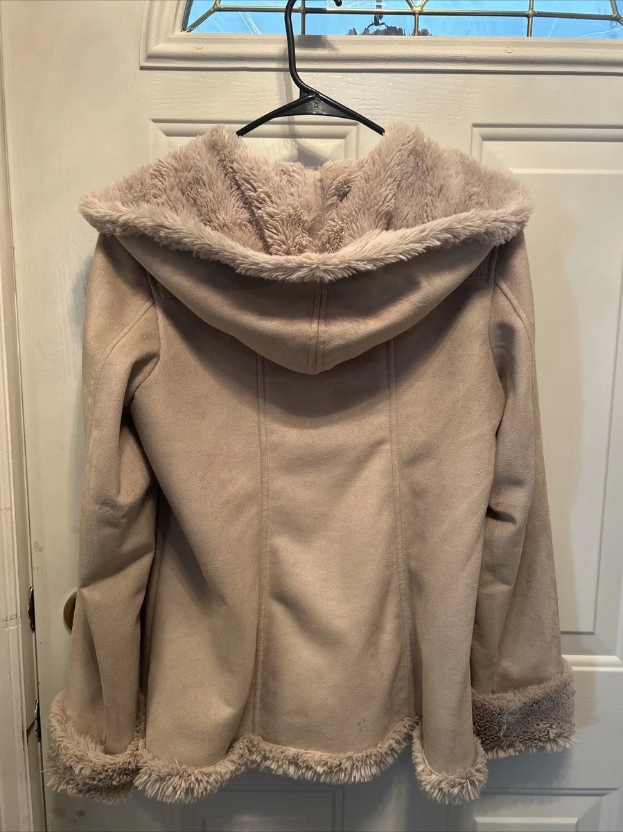 jones new york ladies size s beige Faux suede faux fur lined