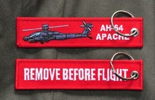 AH-64 Apache Helicóptero Llavero Bolsa Etiqueta