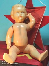 VINTAGE TOY DOLL RUSSIAN GIRL CELLULOID SOVIET USSR CCCP LARGE 50cm HAND PAINTED