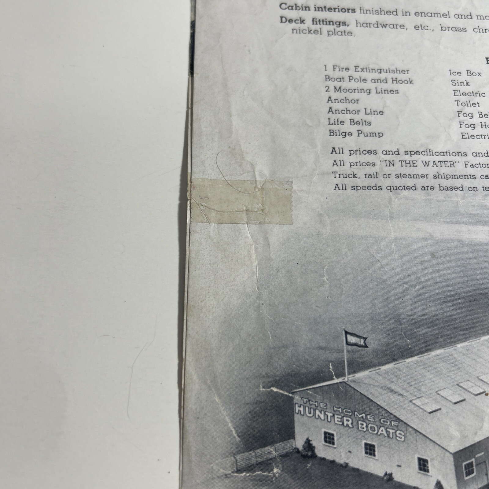 The Everett Hunter Boat Co. Complete Line Cabin Cruisers Boating Catalog Vintage