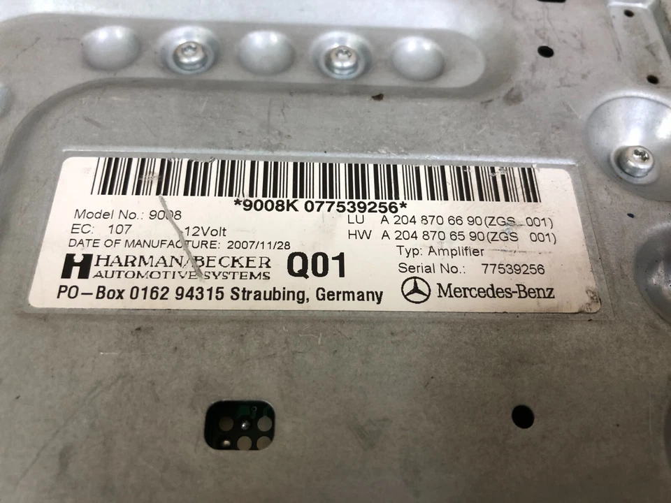 AMPLIFICADOR DE RADIO HARMAN BECKER AMPLIFICADOR TRASERO MERCEDES BENZ OEM E350 SL550 C350 C300 2 Foto 4 de 4