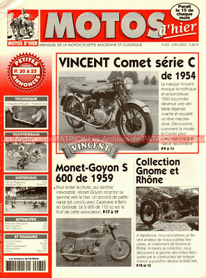 MOTORRÄDER VON GESTERN 62 VINCENT COMET C; MONET GOYON 115 S 600; GP ALBI; GNOME RHONE