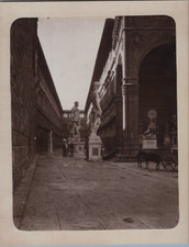 Italie, Florence, Vue du David de Michel-Ange, Vintage print, circa 1900 Tirage 