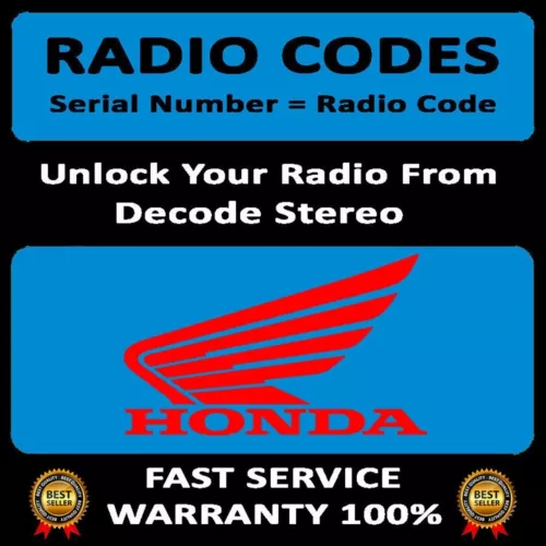 HONDA ACURA  Accord Odyssey TL TSX Radio UNLOCK Theft Code Activation SERVICE