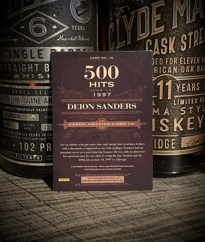 Deion Sanders Certified Auto Authentic Game Used Worn Jersey “12 Panini SSP 5/10 - Image 2 of 4