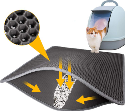 Double Layer Cat Litter Mat Trapping Honeycomb Soft Waterproof Kitty Litter Mat