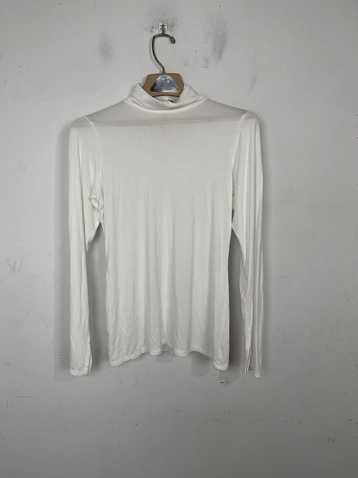 Spanx Womens Shirt XL Turtleneck White Better Base Layer Capsule Basic Minimal