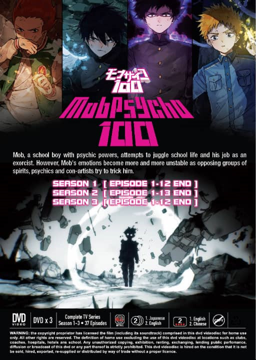 Mob Psycho 100 (Season 1-3: VOL. 1 - 37 End) ~ All Region ~ English Dubbed  ~ DVD