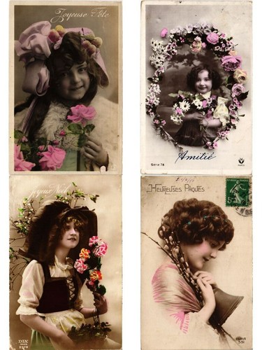 LADIES GIRLS GLAMOUR CHILDREN 407 REAL PHOTO Vintage Postcards pre-1940 (L5900) - Picture 12 of 12