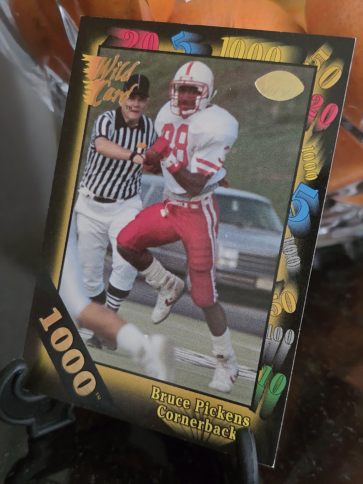 🚨 1991 Wild Card PREMIERE EDITION NFL BLACK - BRUCE PICKENS 1000 STRIPE 📢 