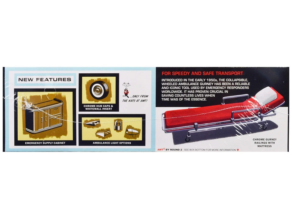 Skill 2 Model Kit 1959 Cadillac Ambulance with Gurney Accessory 1/25 Scale Model - Image 2 of 4