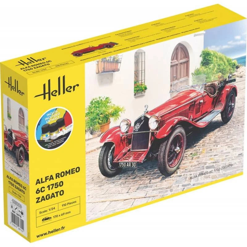 Modello Auto Starter Kit Alfa Romeo 6C 1750 Zagato |HELLER|56715| 1:24 Modello - Immagine 3 di 4