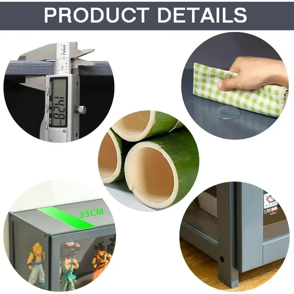 Vitrine 5 Camadas Estante de Vidro Acrílico Prateleira Colecionáveis Rack de Brinquedo - Imagem 3 de 4