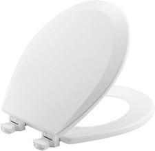 BEMIS 500EC 390 Toilet Seat with Easy Clean  Change Round, Cotton White