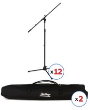 On-Stage Stands MS7701B Euro Boom Microphone Stand 12-pack Bundle with 2 Carry