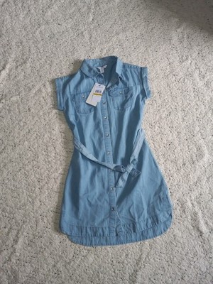 Calvin Klein Jeans Girl Dress   With Belt And Side Pockets Size M.  8-10 NWT