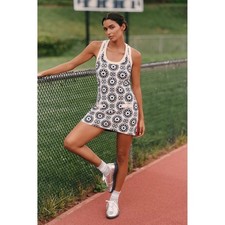 The Upside x Anthropologie NWT Pardo Mini Dress Navy Cream Knit Pickleball- M