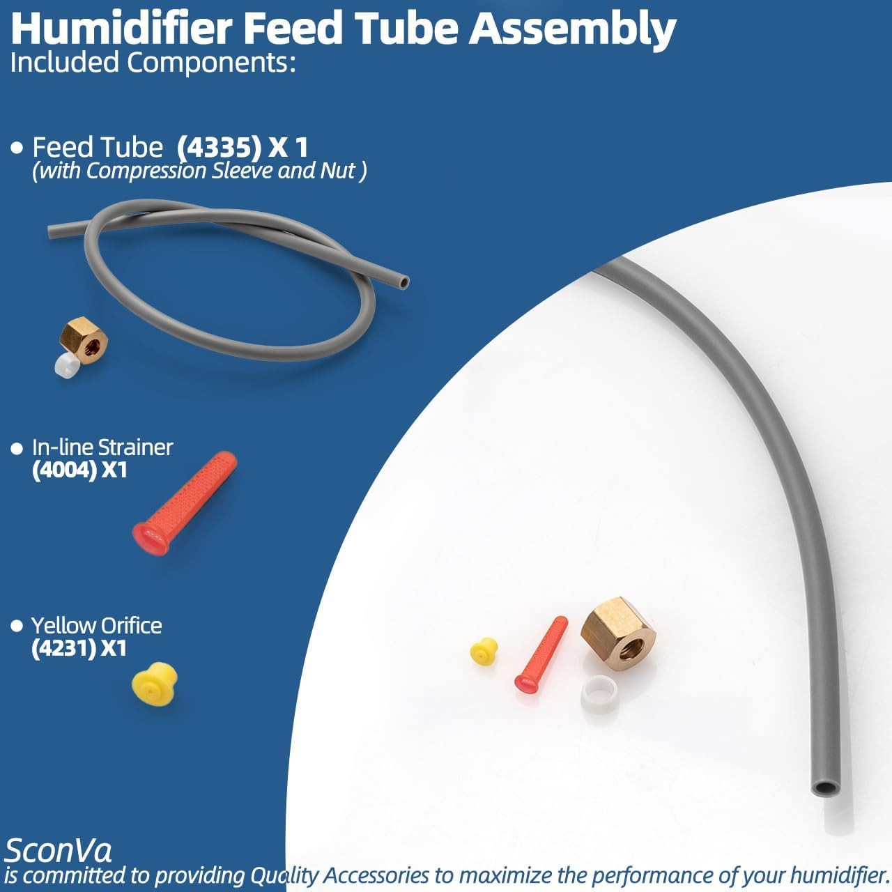 4335 Feed Tube Assembly with Compression Sleeve & Nut Compatible with... 