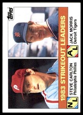 1983 Strikeout Leaders (Steve Carlton / Jack Morris) LL 1984 Topps #136 MLB READ
