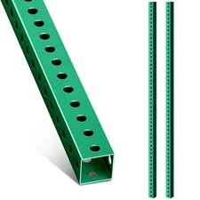2 Pcs Square Sign Post 6 Feet Tall 1.5" Wide One-set Perforated Square Tube I...