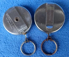 Vintage Pair 2 Key-Bak West Coast Chain Retractable Belt Clip Keychain Key Rings