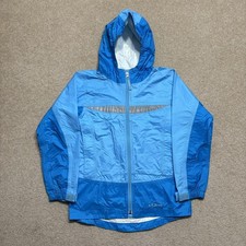 L.L. Bean Rain Jacket Kids 10-12 Blue Hooded Waterproof Reflective Colorblock