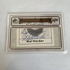 2009 Upper Deck SP Legendary Cuts Mel Harder Cut Autograph #LC-254 #15/41