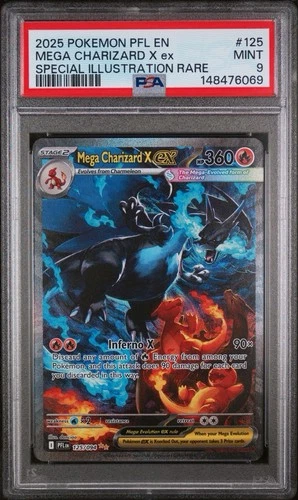 2025 POKEMON PFL EN-PHANTASMAL FLAMES | SIR MEGA CHARIZARD X EX 125 PSA 9