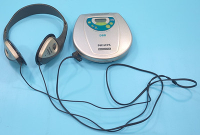 Philips Magnavox Portable CD Player AZ7681 DBB w Headphones 1999 - Tested-Works