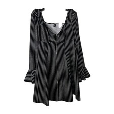 Shein Womans Long Sleeve Dress Size OXL Above Knee Black & White