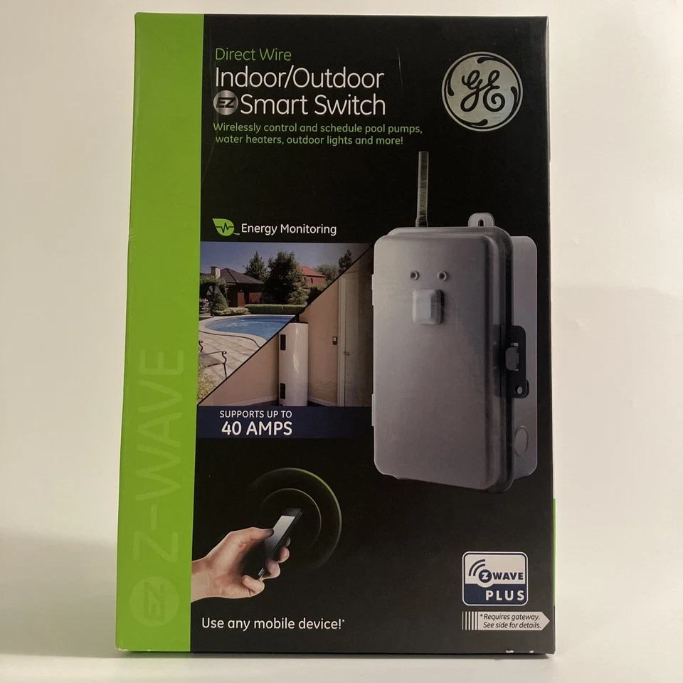 GE Jasco Z-Wave 40-Amp Direct Wire Indoor / Outdoor Smart Switch ZW4007 14285-1 - Image 2 of 4