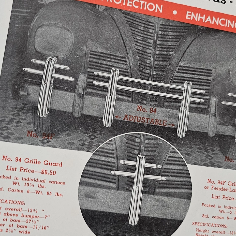 CASCO Vintage 1939 Distribuidor Folleto Accesorio DeLuxe PROTECTOR DE PARRILLA parachoques GM chevy Foto 4 de 4