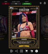 DIGITAL Topps WWE Slam 25 EVOLUTIONARY MOMENTS Yellow Base - ASUKA