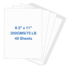 White Cardstock，40 Sheets Heavy Cardstock, 8.5" x 11" Thick Printable Cardsto...