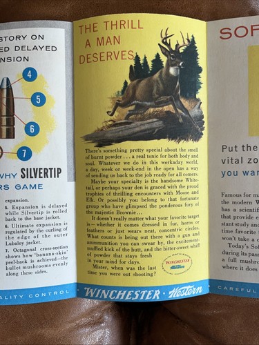 Vintage WINCHESTER WESTERN Big Game Loads Fold Out Advertising Brochure - Picture 14 of 16