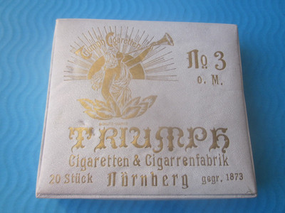 43780 Pappschachtel Zigaretten Triumph No 3 Cigaretten 20 Stck Nürnberg 1895 gut