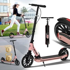 Commuter Adult Scooter 330 lbs Capacity, 8IN Solid Tires Big Wheels Scooters,...