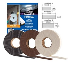 SureSeal Draught Excluder Self Adhesive Foam Strip for Window & Doors