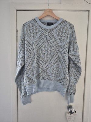 Vintage 90s Private Club Knit Full Zip-Up Cardigan Pullover Herren L