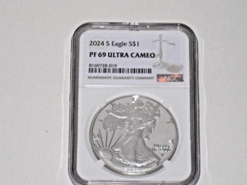 2024 $1 American Silver Eagle Ultra Cameo NGC PF69 Brown Label