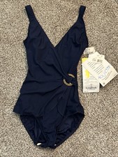 NWT VTG Robby Len Longitude One Piece Swimsuit Size 10 Tall USA UNION MADE