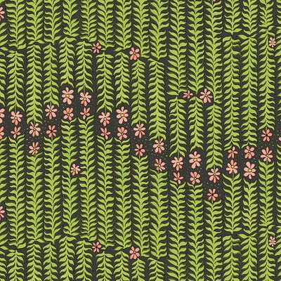 WINDHAM - Flowers on Main by Laura Heine - Stem to Stem - Charcoal 1/4yd