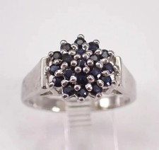 1.50Ct Round Cut Lab Created Sapphire Cluster Wedding Ring 14K White Gold Plated