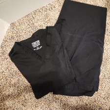 Cherokee Workwear scrub set- Black Size L Scrub Top -Size M bottoms