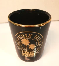 Beverly Hills Rodeo Drive Shot Glass Black with Gold Trim California