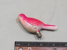 Vintage Malowane szkło mleczne Fuschia Songbird Boże Narodzenie Figuralna Żarówka