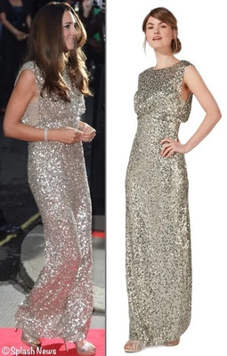 Jenny Packham Carrie Sequin Silver Maxi Cocktail Dress UK Usa Kate  Middleton UK